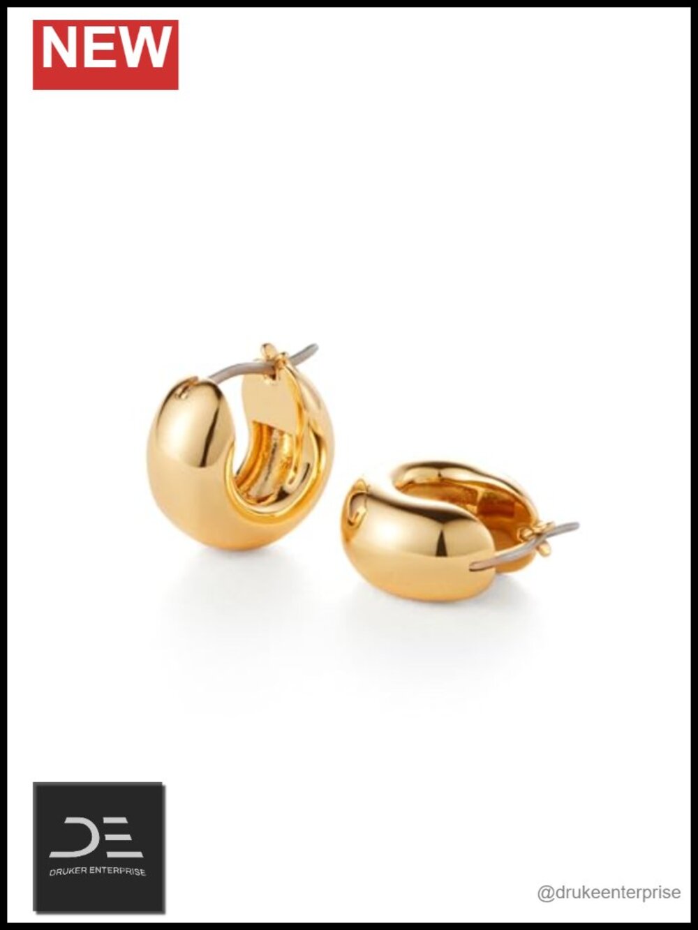 Mini Tome Hoop Earrings Stainless Steel Hinge Notched Post Jewelry